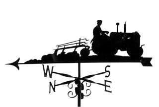 Tractor ploughing weather vane